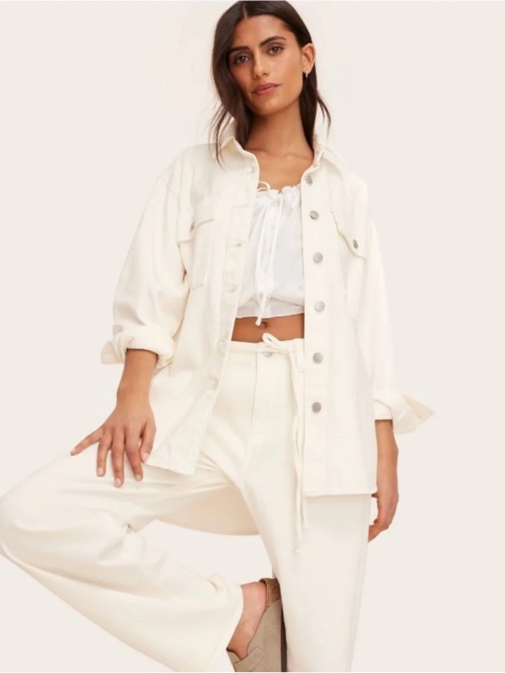 NWT Parke x Target Cream Oversized Button-Front Jacket